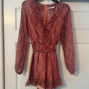 Ruffled Long Sleeve Romper